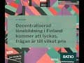 Webbinarium: Decentraliserad lönebildning i Finland kommer att lyckas, frågan är till vilket pris