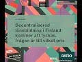 Webbinarium: Decentraliserad lönebildning i Finland kommer att lyckas, frågan är till vilket pris